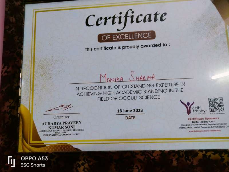 CERTIFICATE OF EXCELLENCE